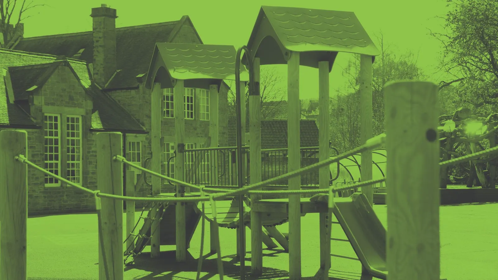 A photograph of play equipment in a school setting - Opportunities to provide greater opportunities for the young, disabled, and disadvantaged